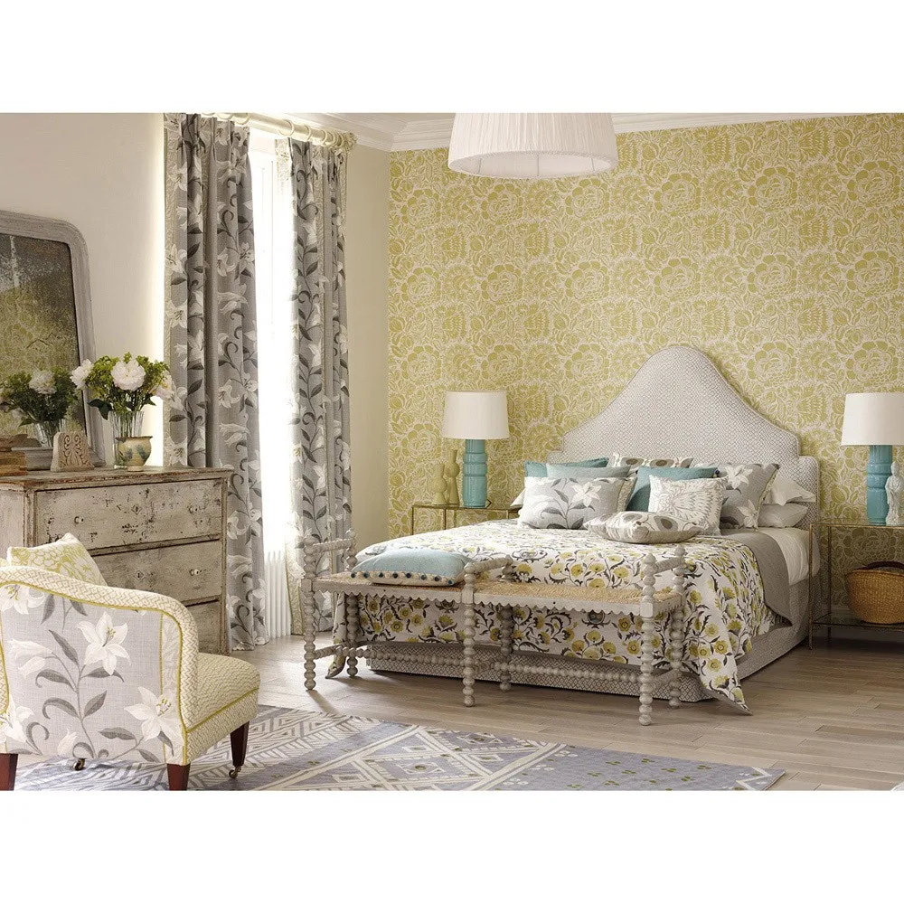 Harrison Woven Rush Scalloped Double Bench - Grey, Acacia