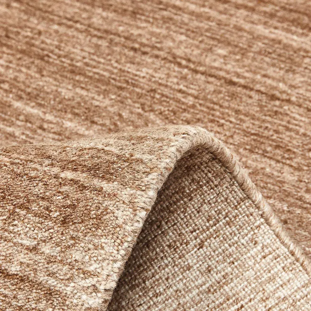 Hartley 3x5 Solid Rug - Caramel Brown, Wool