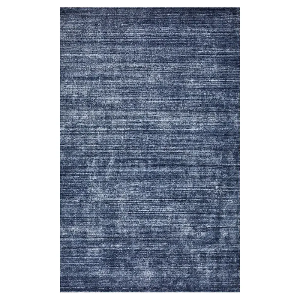 Hartley 5x8 Solid Rug - Denim Blue, Wool
