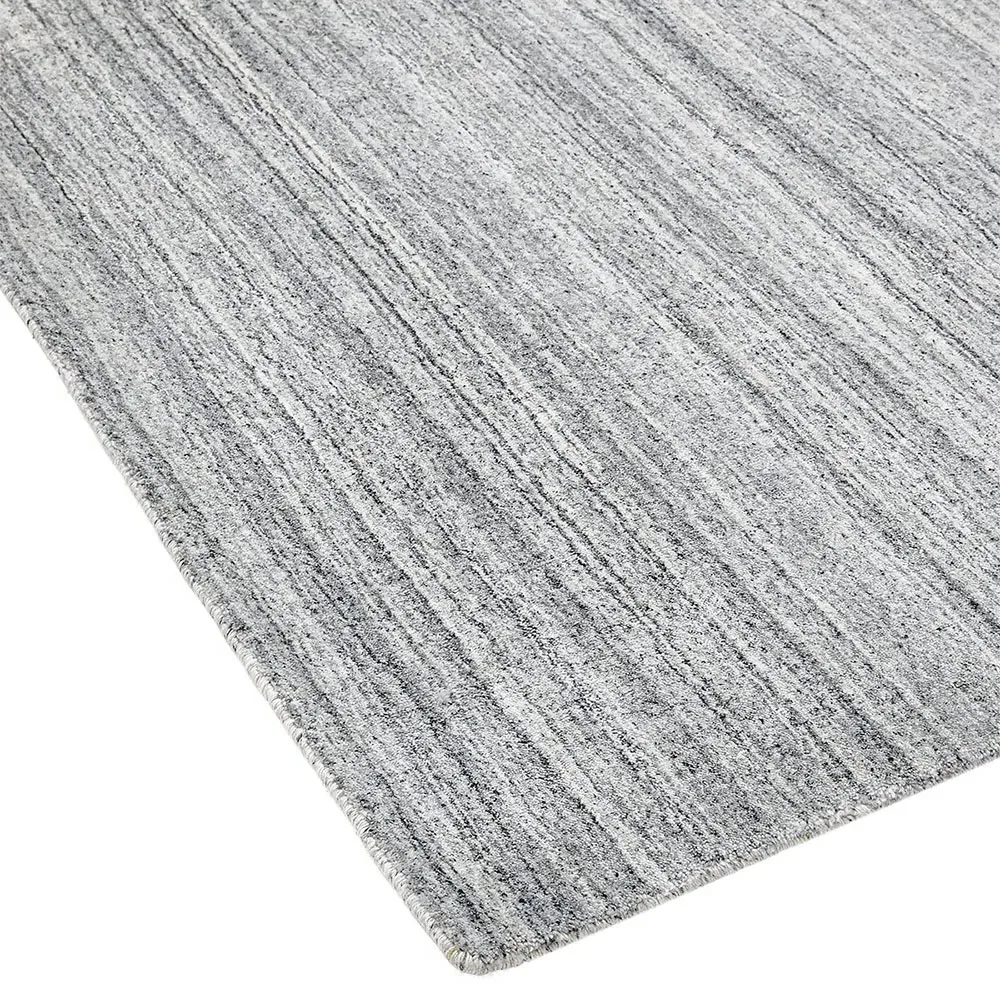 Hartley 5x8 Solid Rug - Heather Grey, Wool