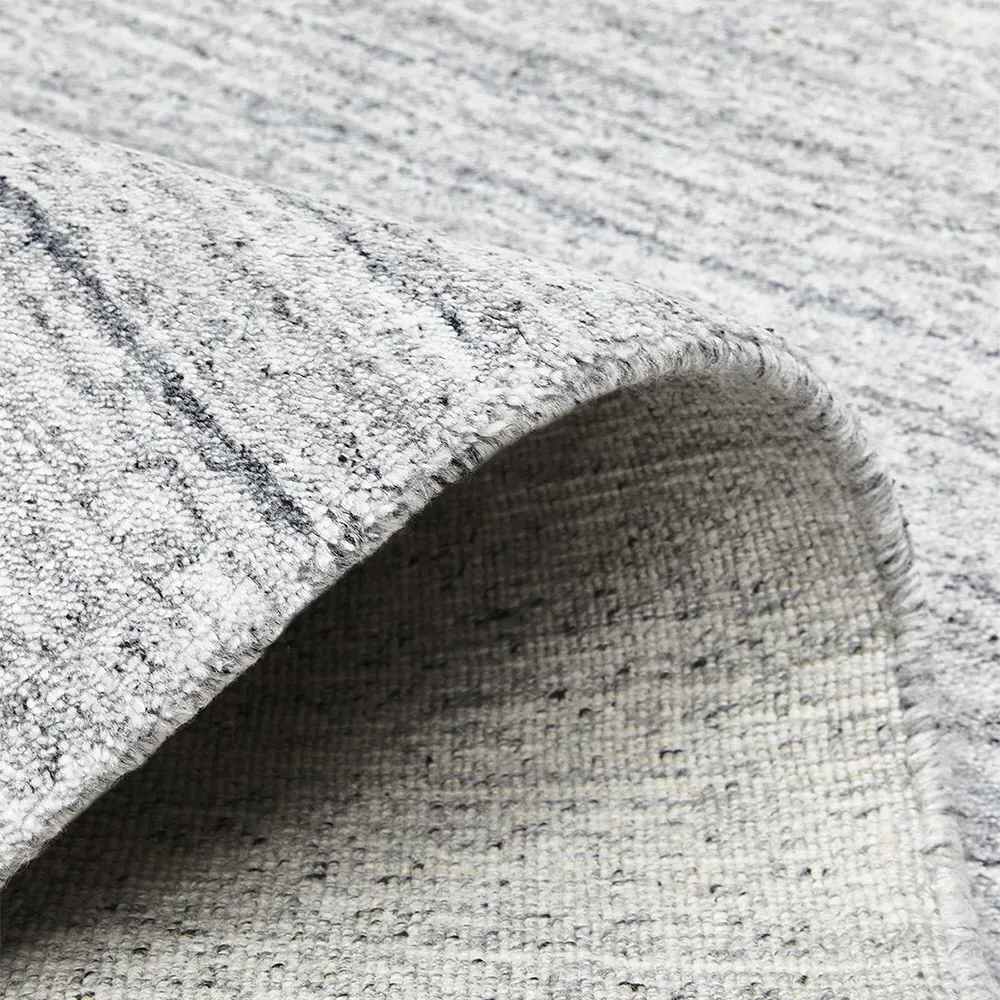 Hartley 5x8 Solid Rug - Heather Grey, Wool