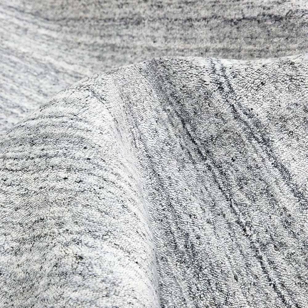 Hartley 5x8 Solid Rug - Heather Grey, Wool