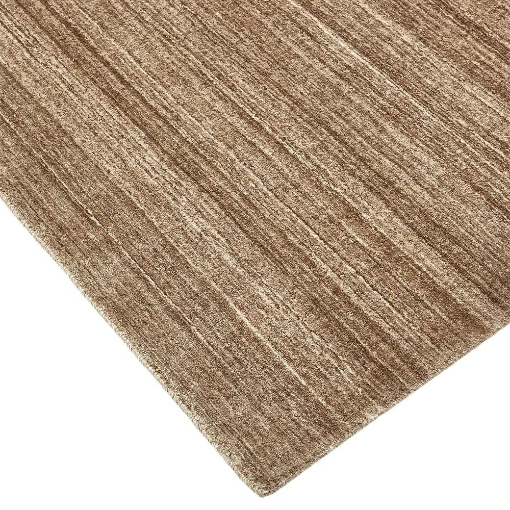 Hartley 8x10 Solid Rug - Caramel Brown, Wool