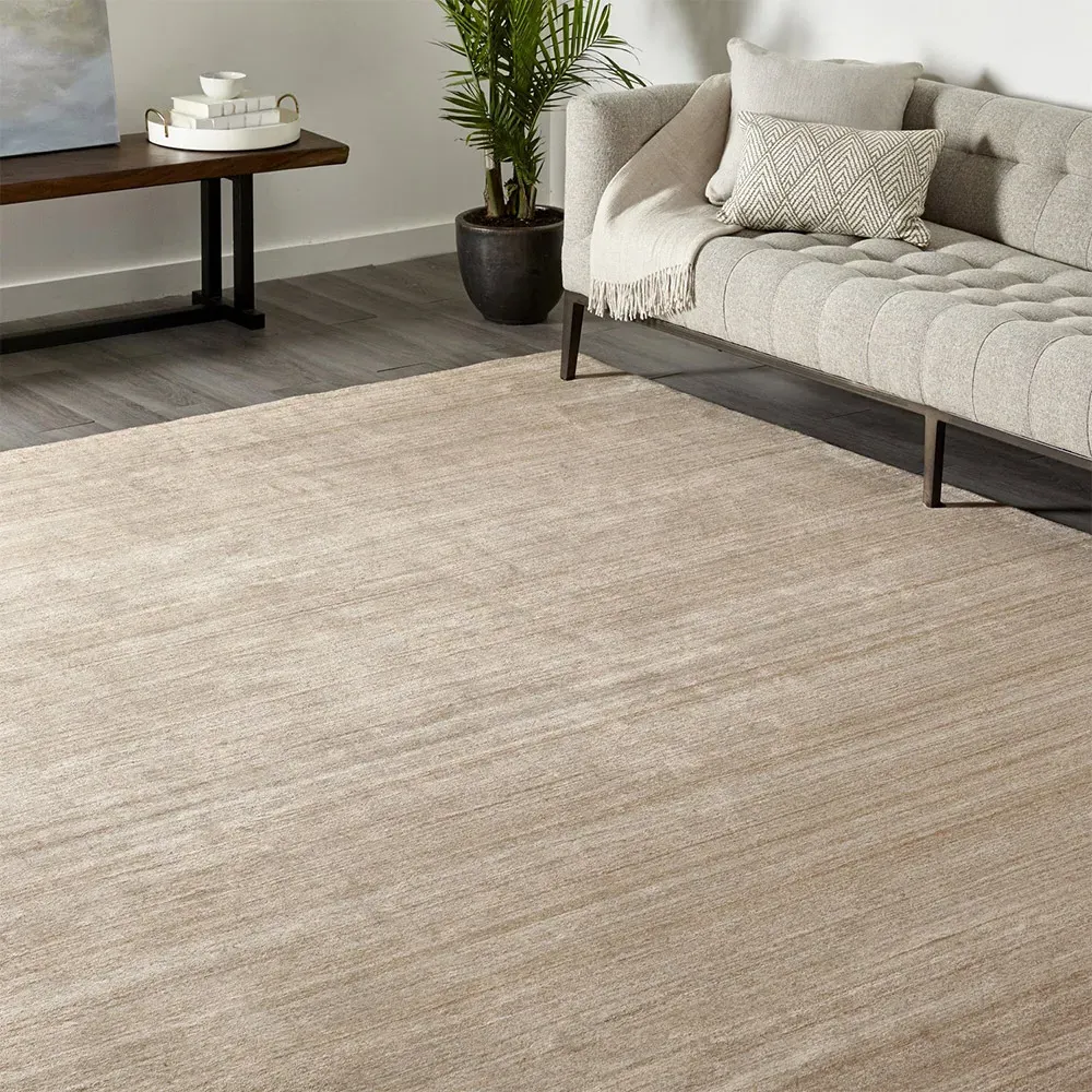 Hartley 9x12 Solid Rug - Caramel Brown, Wool