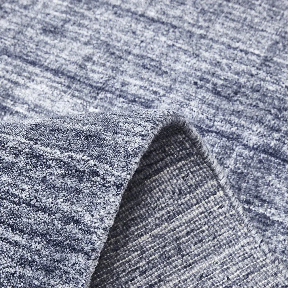 Hartley 9x12 Solid Rug - Denim Blue, Wool