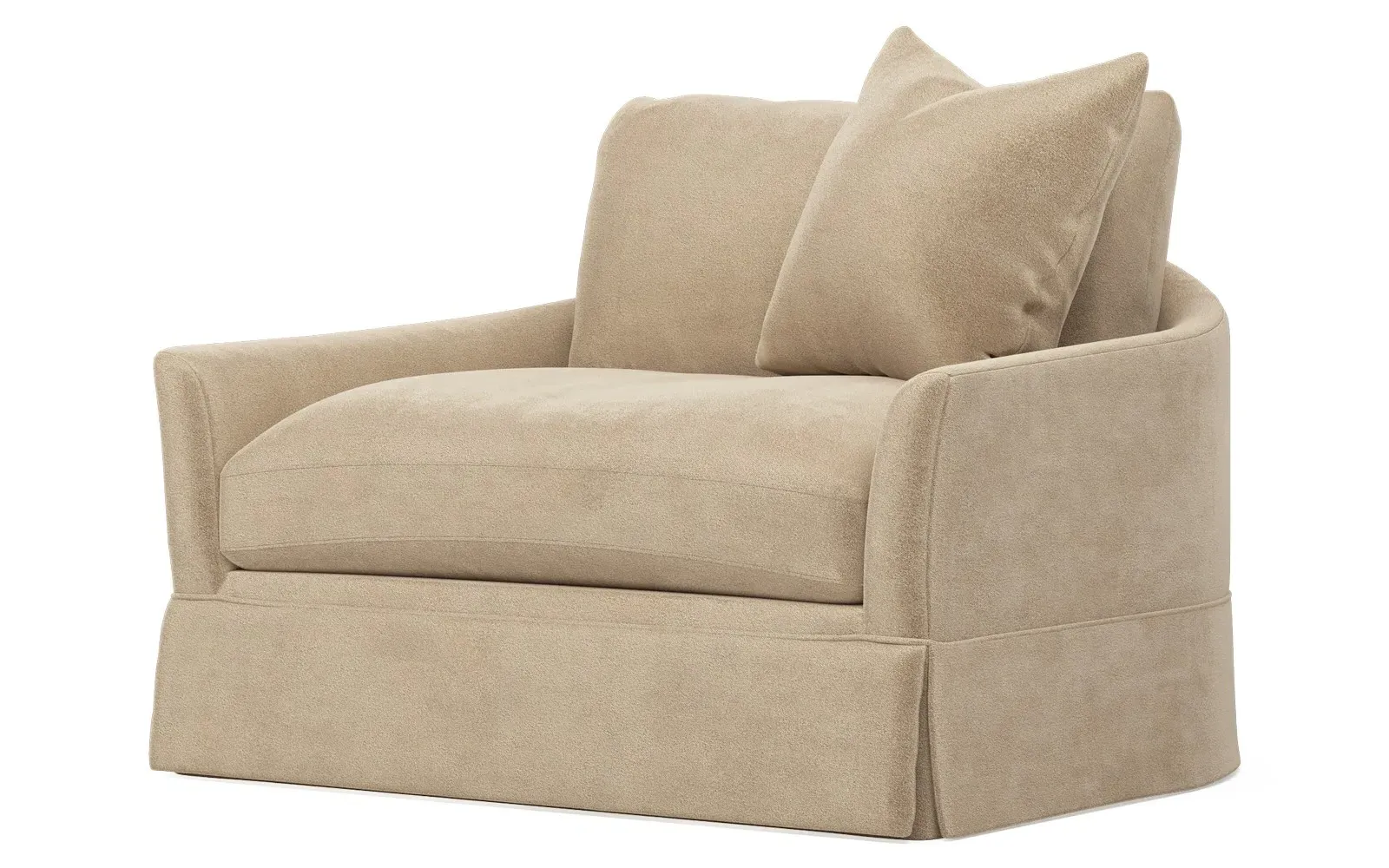 Hartwell Chair and a Half - Champagne, Velvet