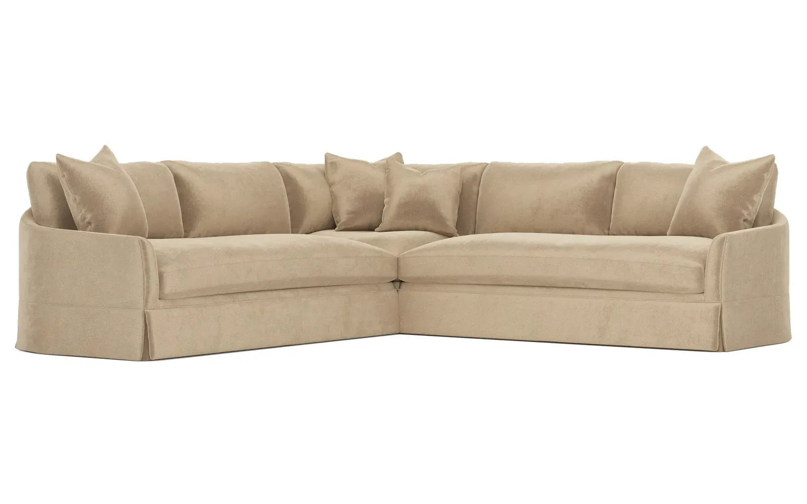 Hartwell Corner Sectional Sofa - Champagne, Velvet