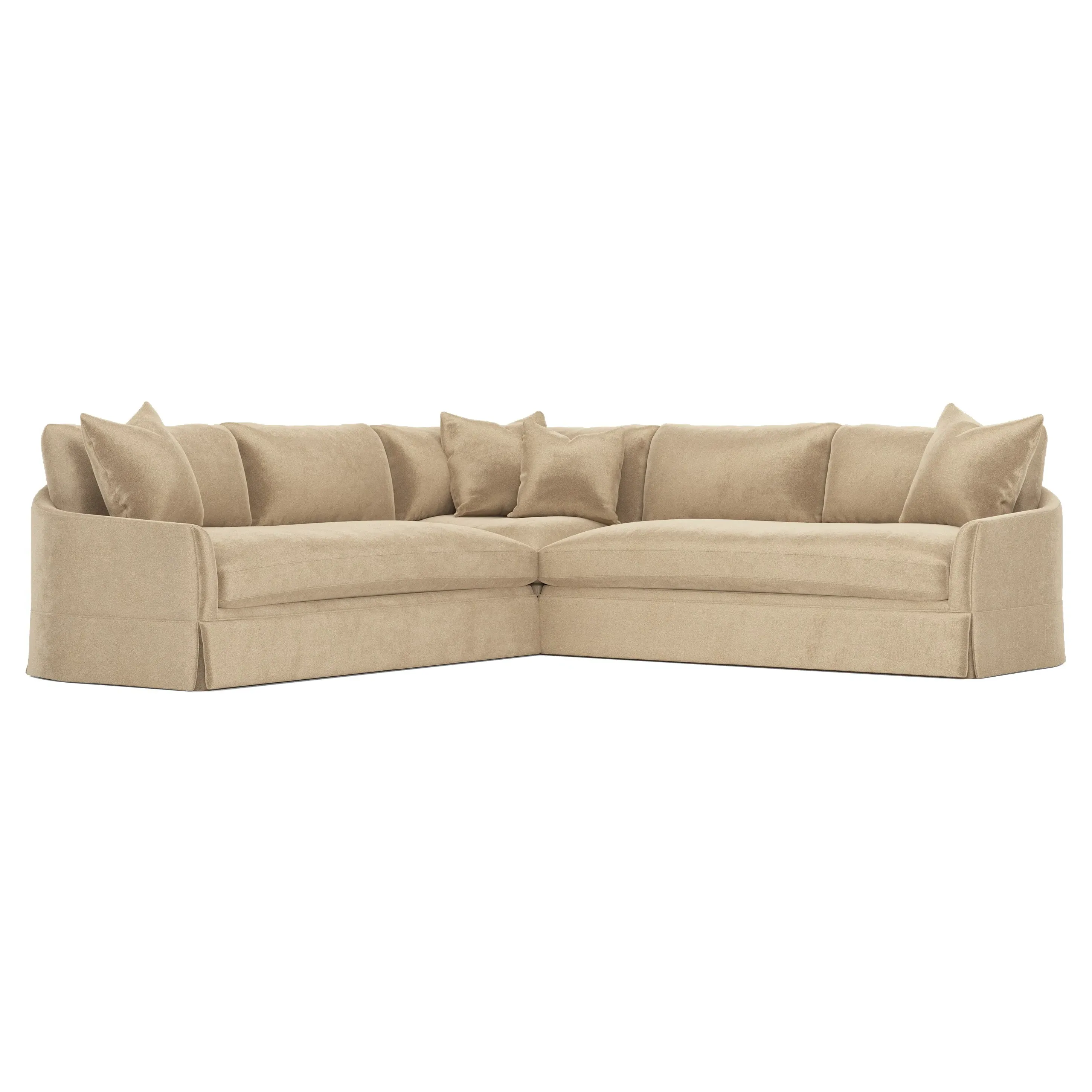 Hartwell Corner Sectional Sofa - Champagne, Velvet