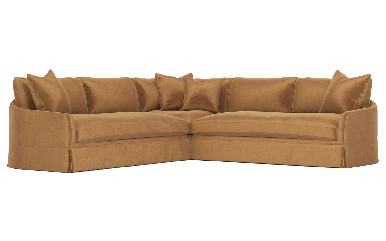 Hartwell Corner Sectional Sofa - Gingerbread, Velvet