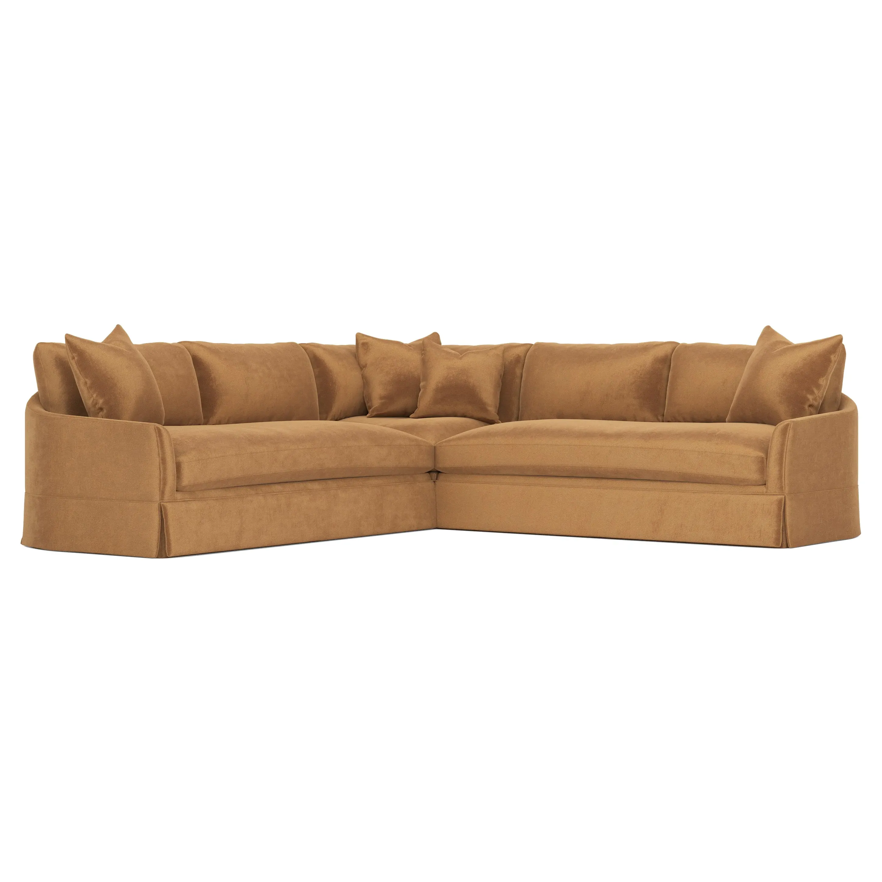 Hartwell Corner Sectional Sofa - Gingerbread, Velvet