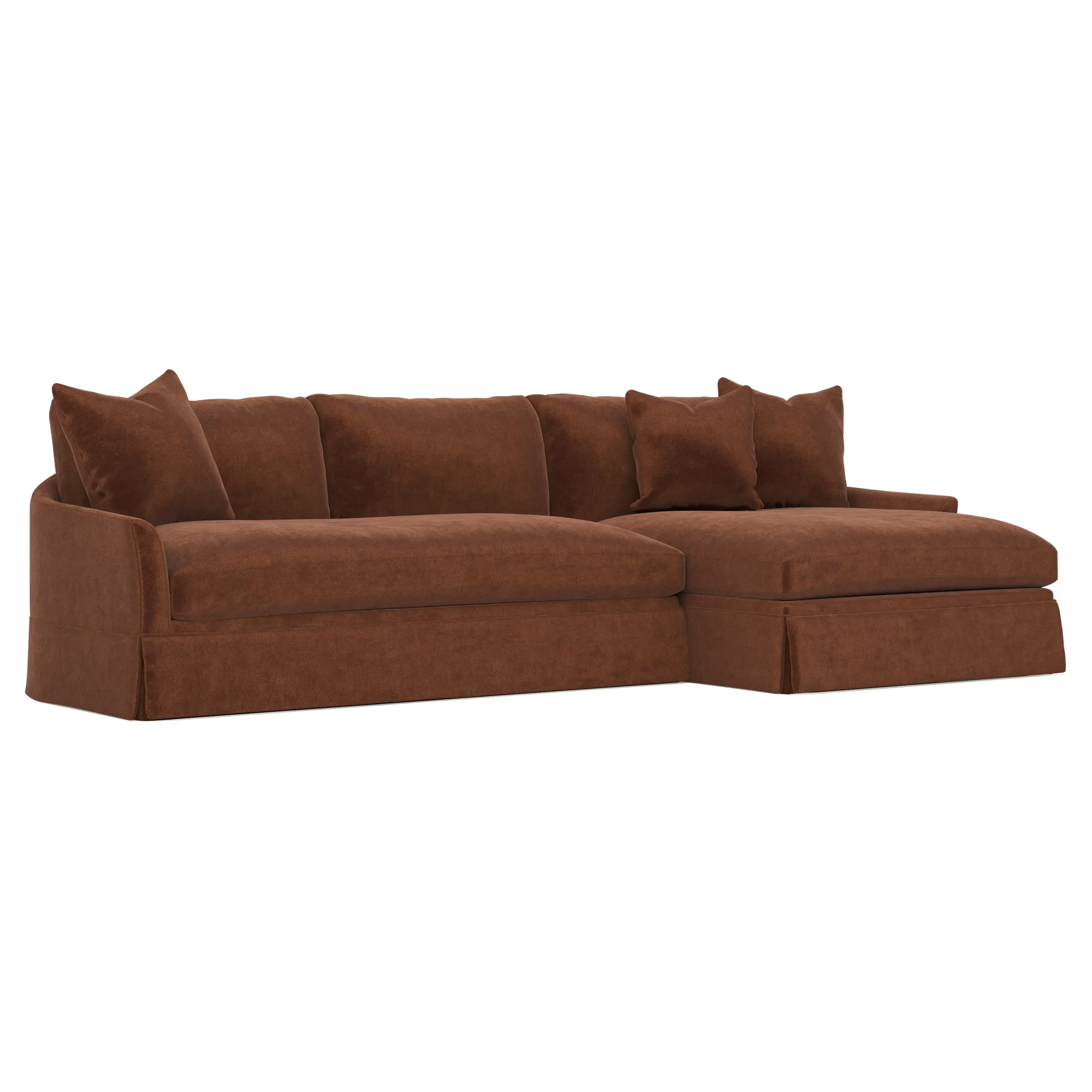 Hartwell Left Chaise Sectional - Chocolate Mousse, Performance Velvet