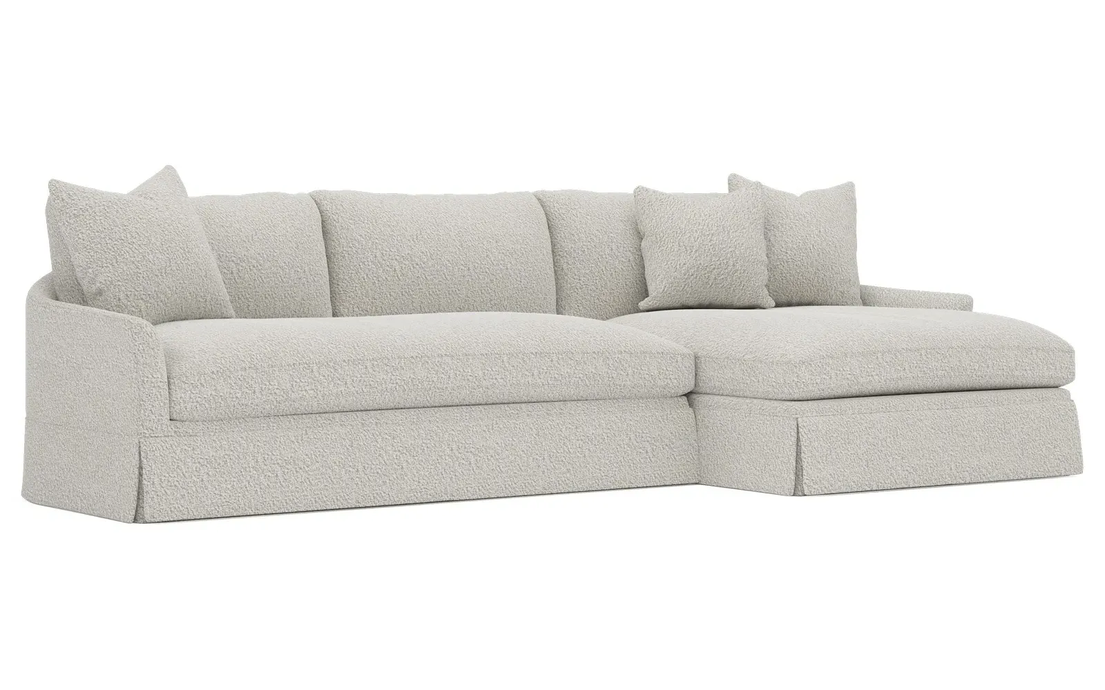 Hartwell Left Chaise Sectional - Cloud Grey, Bouclé
