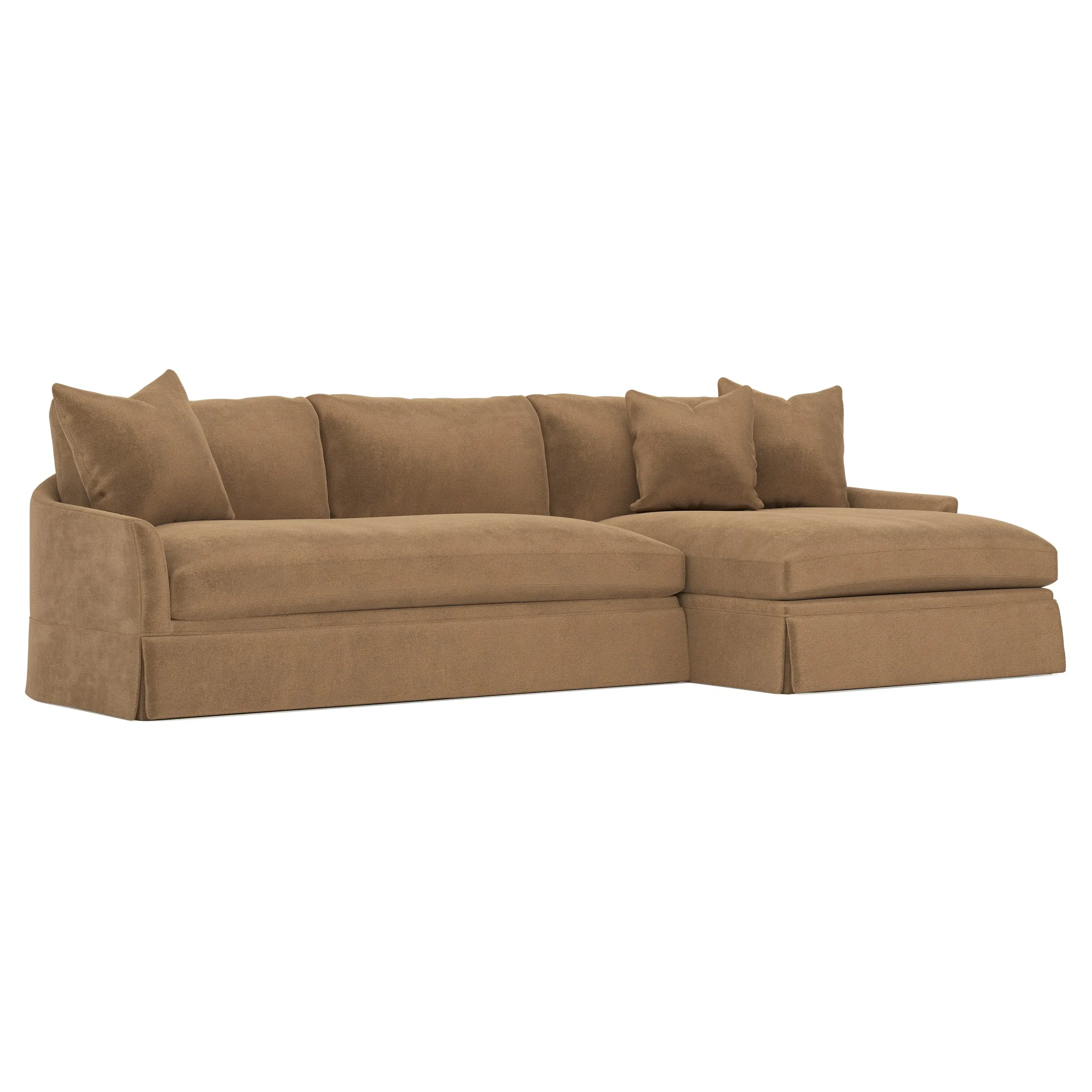 Hartwell Left Chaise Sectional - Mocha Mist, Performance Velvet