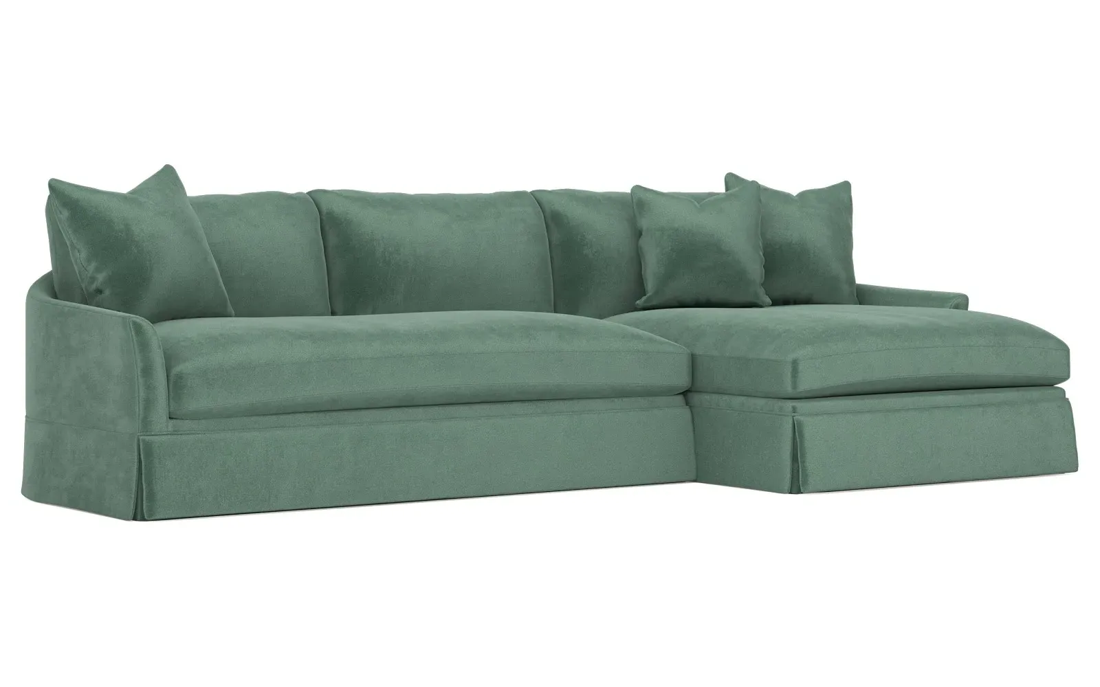 Hartwell Left Chaise Sectional - Stone Pine, Performance Velvet