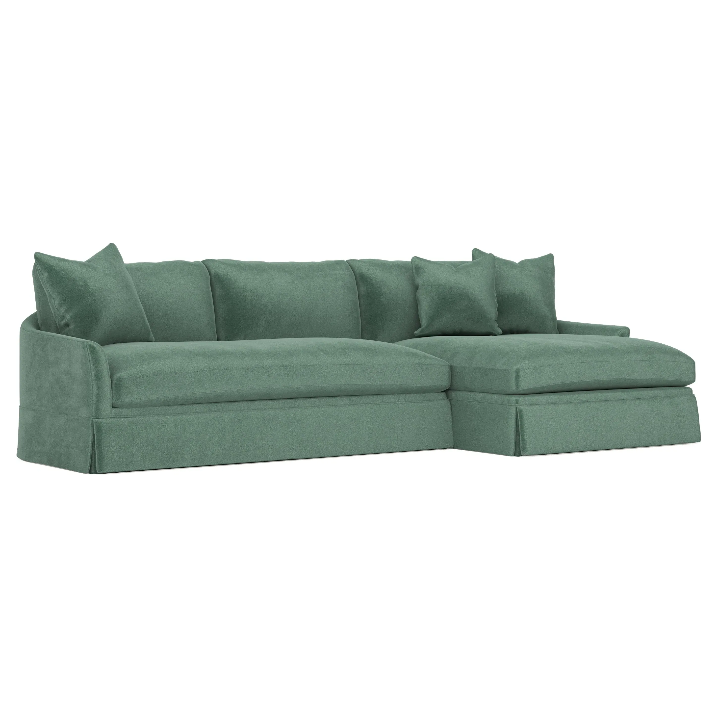 Hartwell Left Chaise Sectional - Stone Pine, Performance Velvet