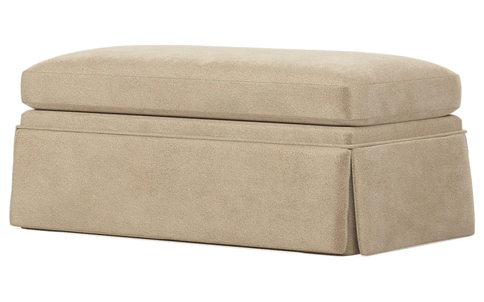 Hartwell Ottoman - Champagne, Performance Velvet
