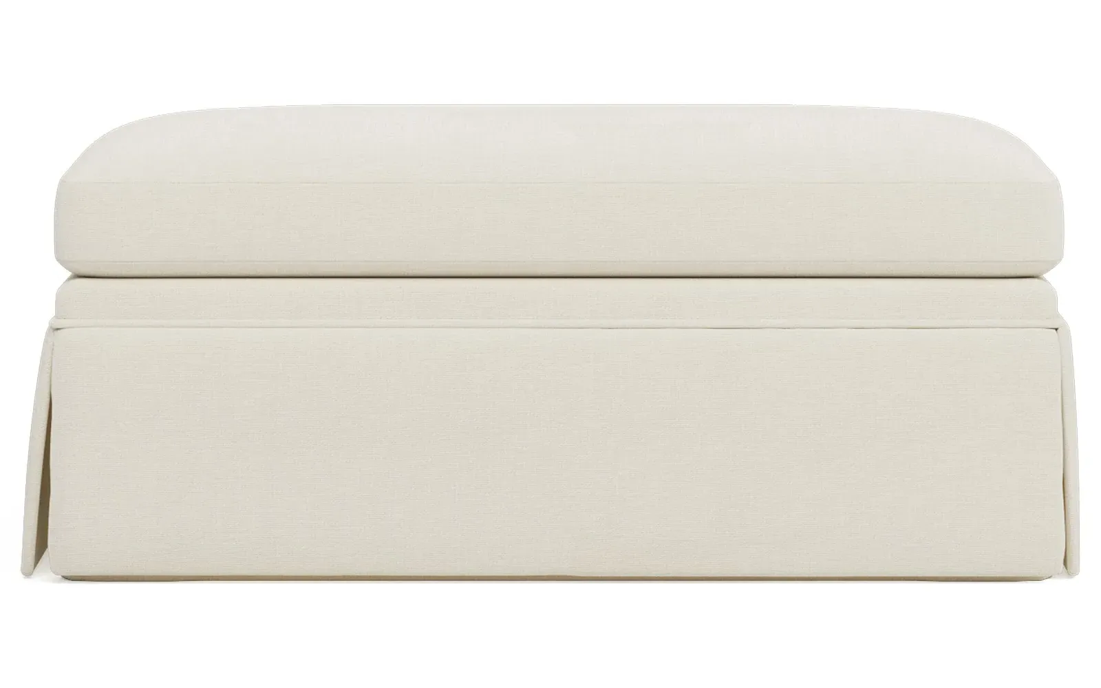 Hartwell Ottoman - Champagne, Performance Velvet