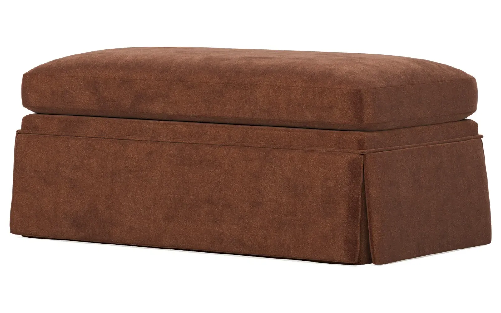 Hartwell Ottoman - Chocolate Mousse, Performance Velvet