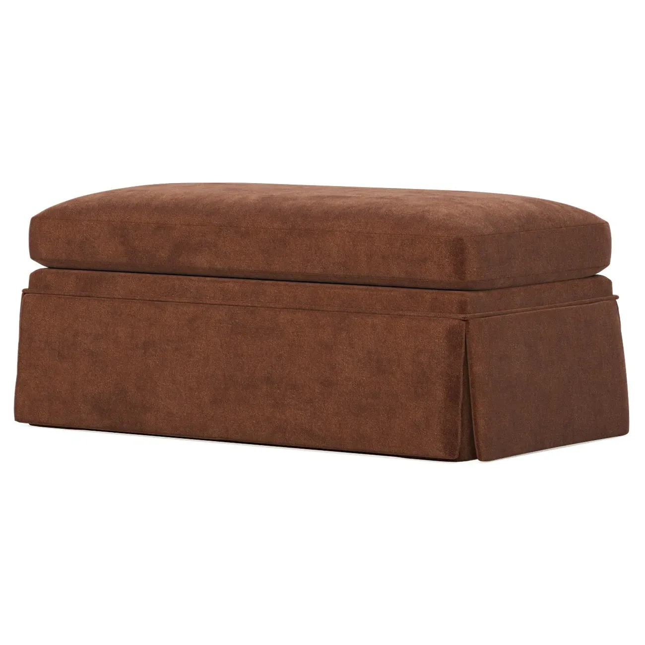 Hartwell Ottoman - Chocolate Mousse, Performance Velvet