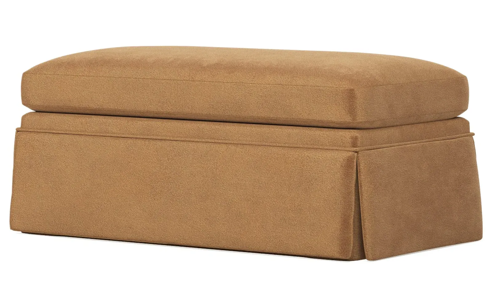 Hartwell Ottoman - Gingerbread, Performance Velvet