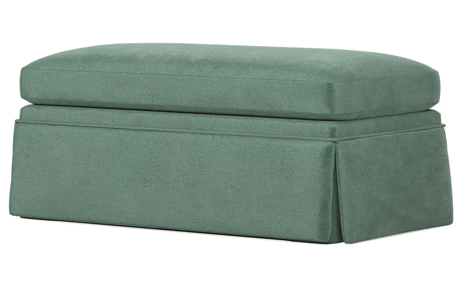 Hartwell Ottoman - Stone Pine, Performance Velvet