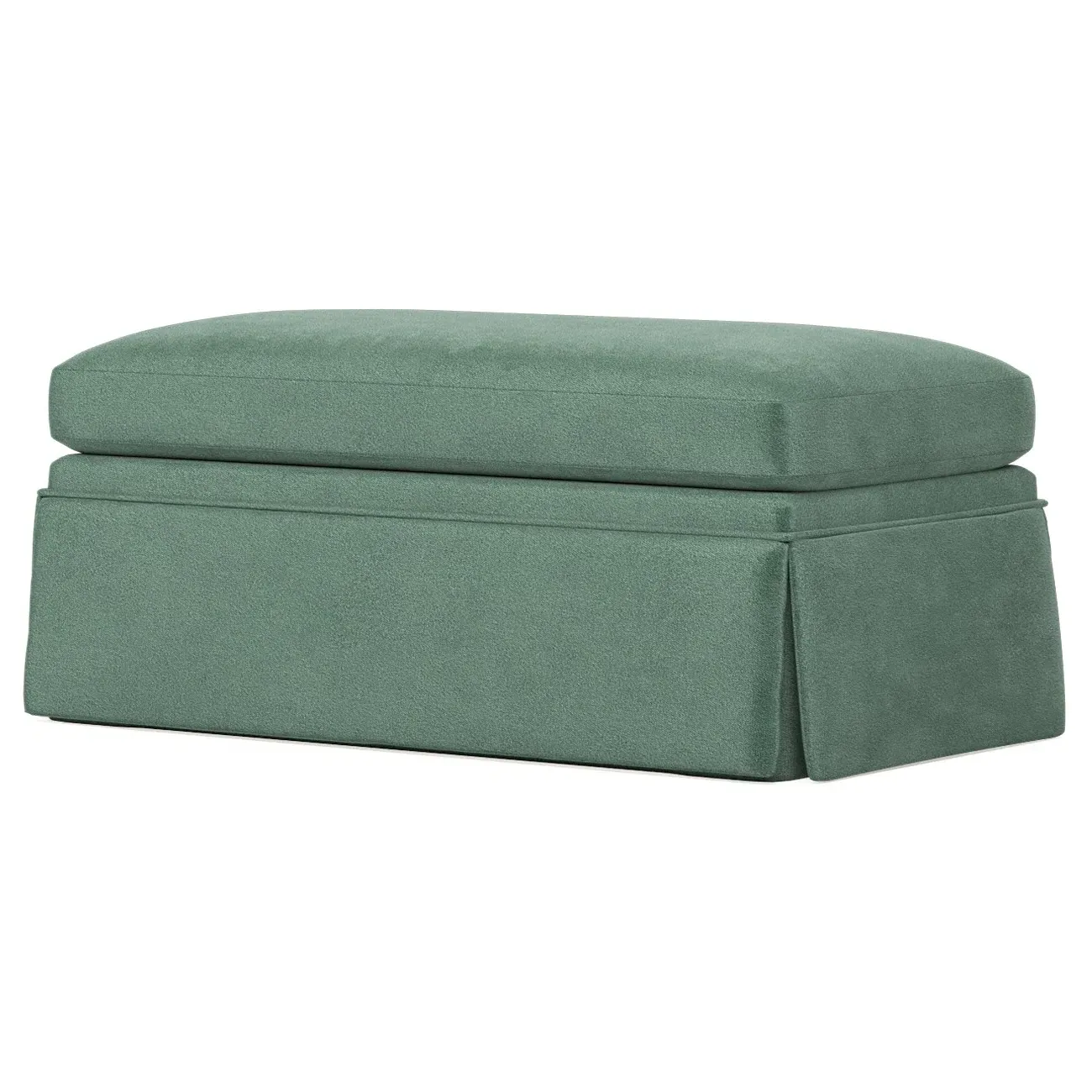 Hartwell Ottoman - Stone Pine, Performance Velvet