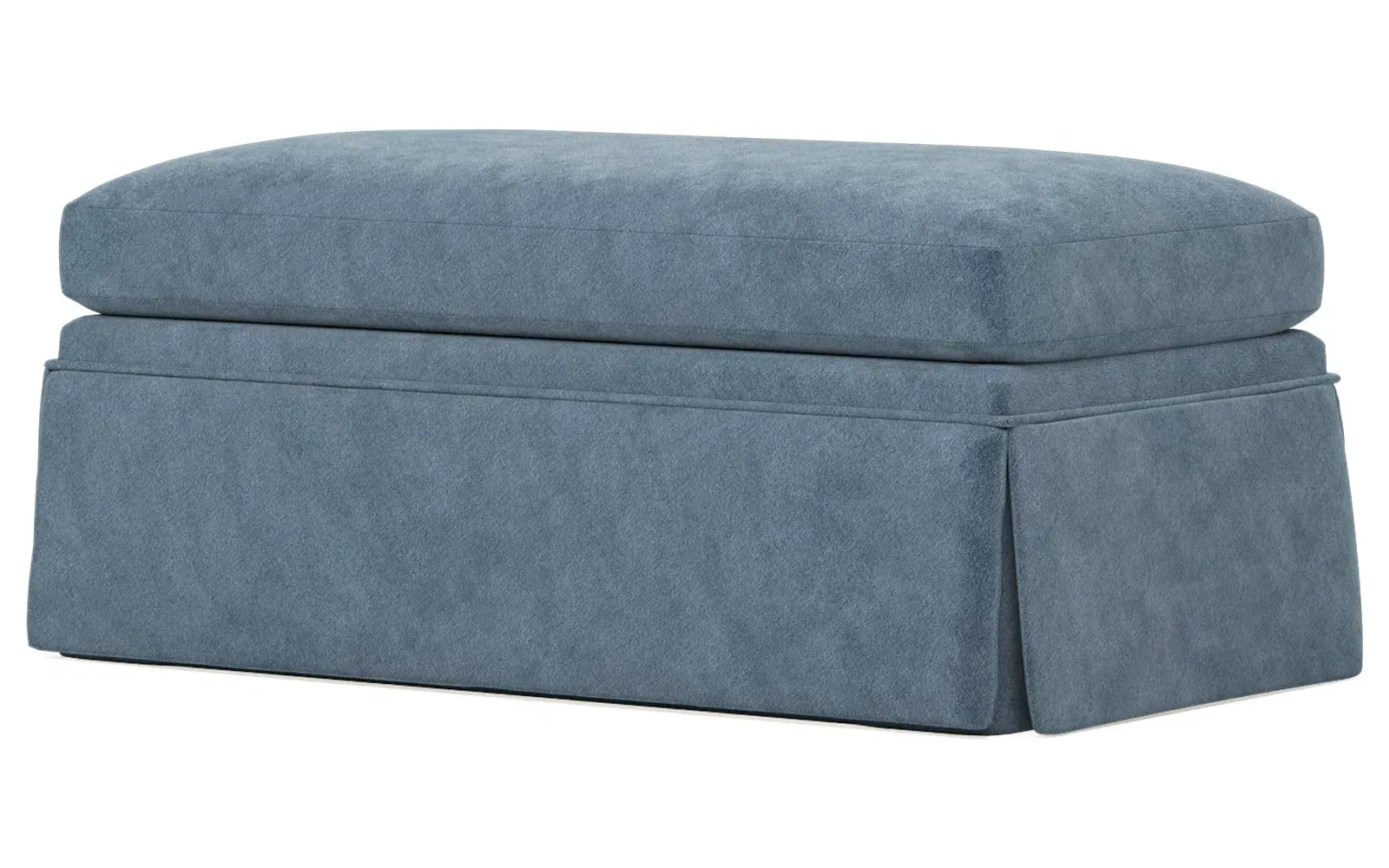 Hartwell Ottoman - Twilight Blue, Performance Velvet