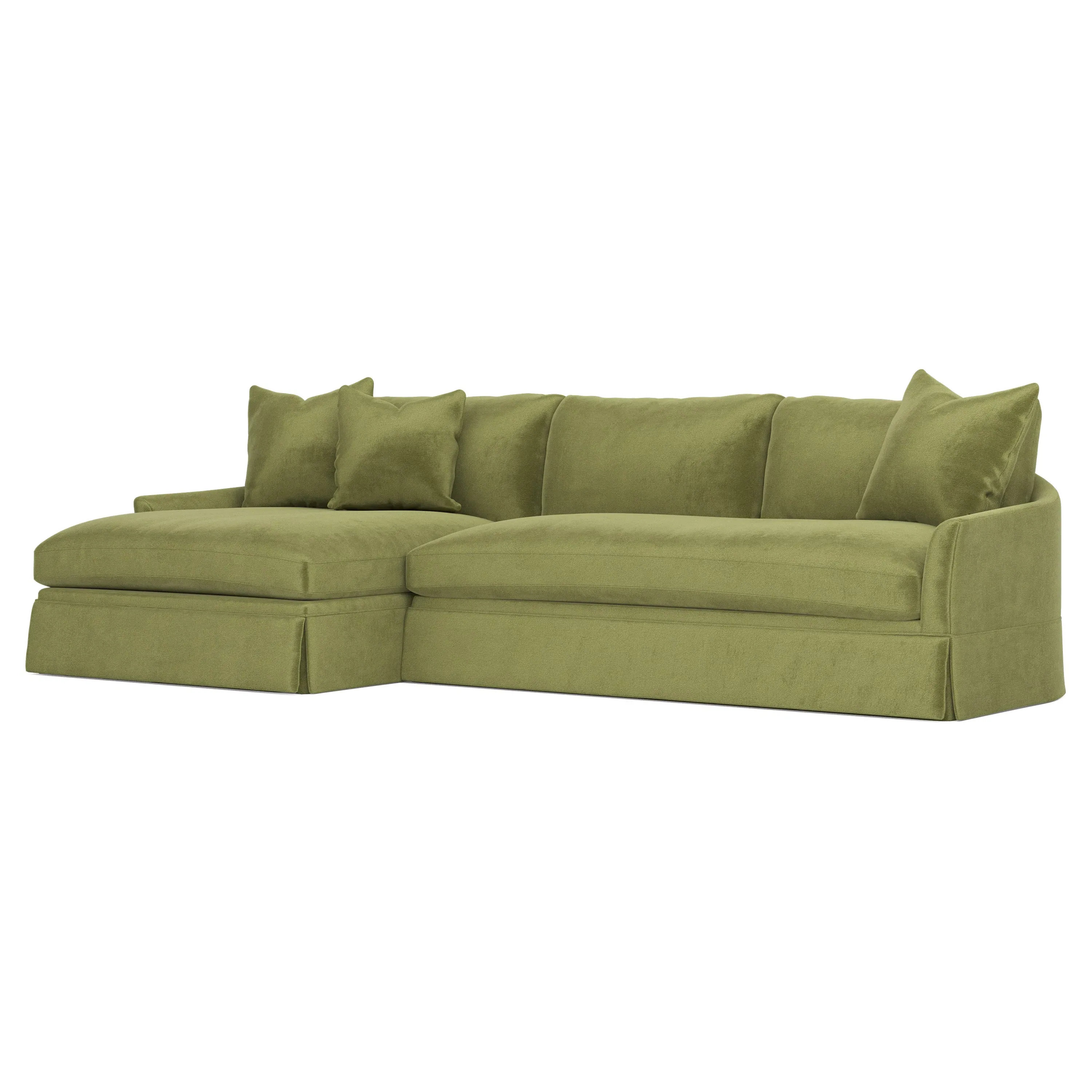 Hartwell Right Chaise Sectional - Citrus Grove, Performance Velvet