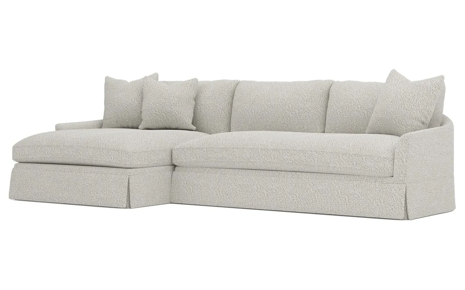 Hartwell Right Chaise Sectional - Cloud Grey, Bouclé