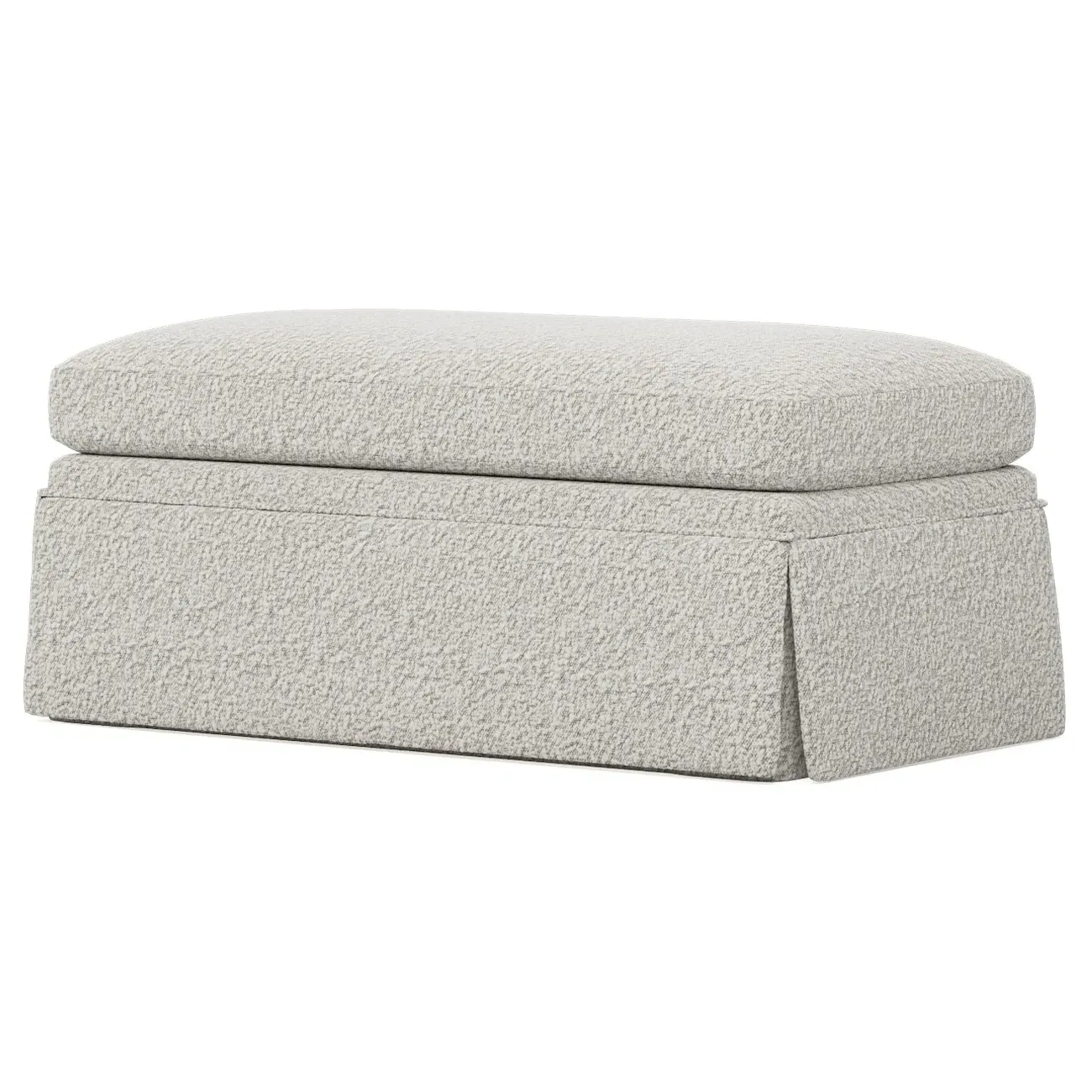 Hartwell Textured Bouclé Ottoman - Cloud Grey image