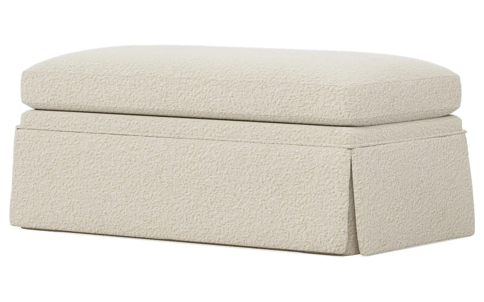 Hartwell Textured Bouclé Ottoman - Whipped Cream
