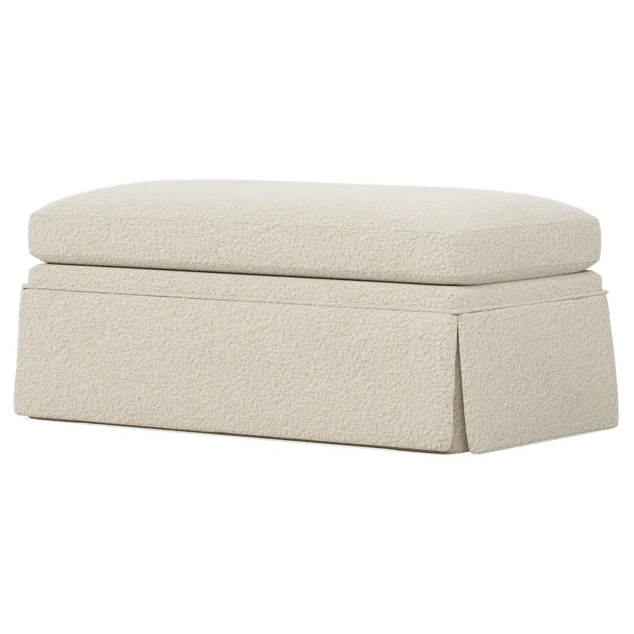 Hartwell Textured Bouclé Ottoman - Whipped Cream image