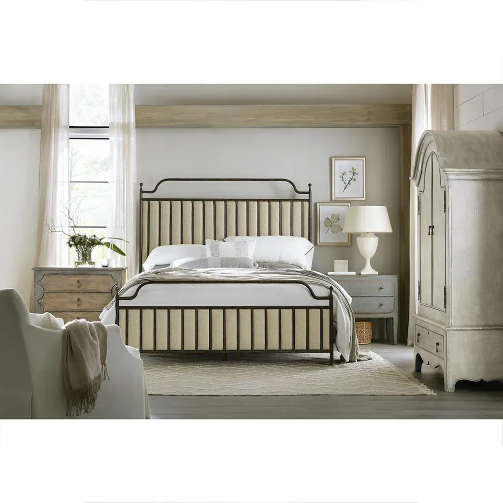 Harvey 2 Drawer Nightstand with Brass Pull - Grey, Maple