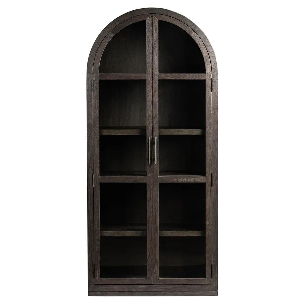 Harvey Arched Display Cabinet - Brown, Oak image