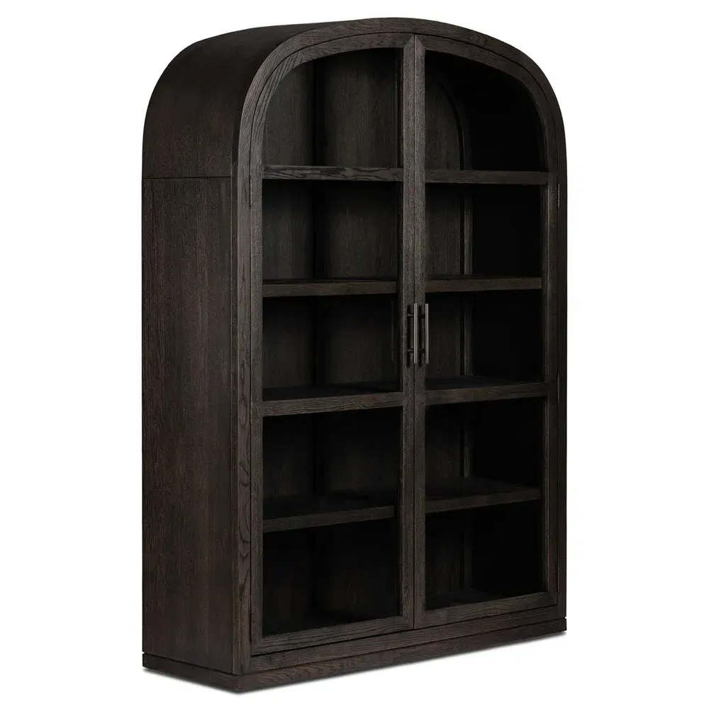 Harvey Wide Arched Display Cabinet - Brown, Oak