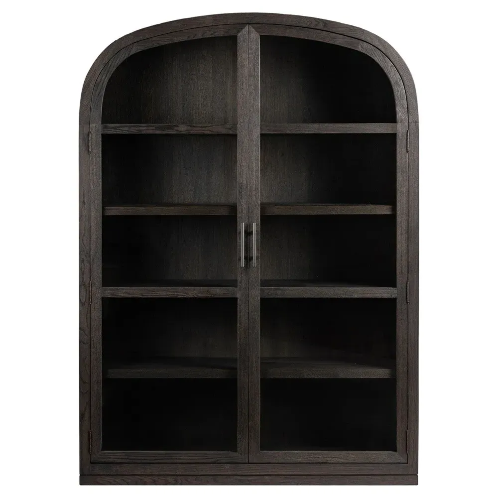 Harvey Wide Arched Display Cabinet - Brown, Oak
