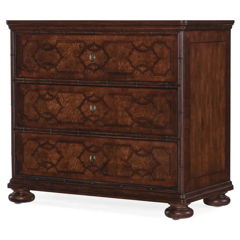 Harvey Wide Nightstand - Brown, Cherry Wood