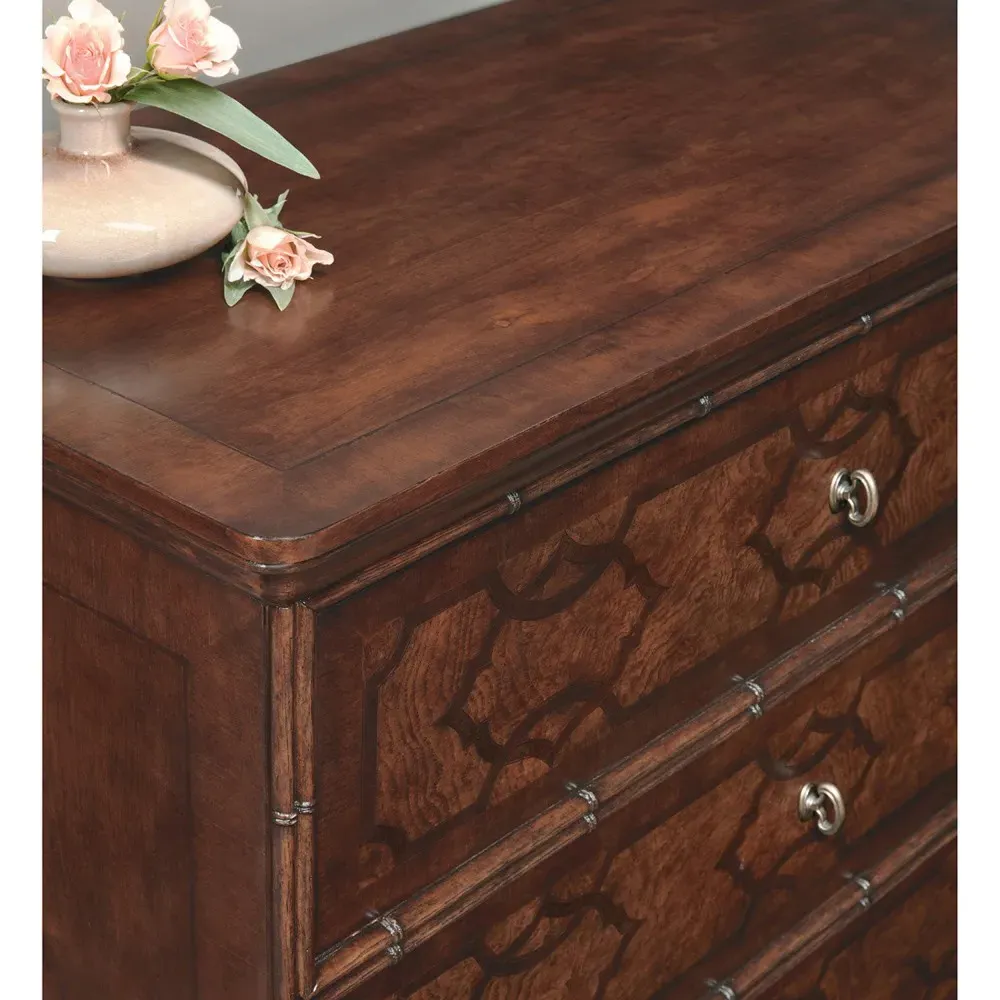 Harvey Wide Nightstand - Brown, Cherry Wood