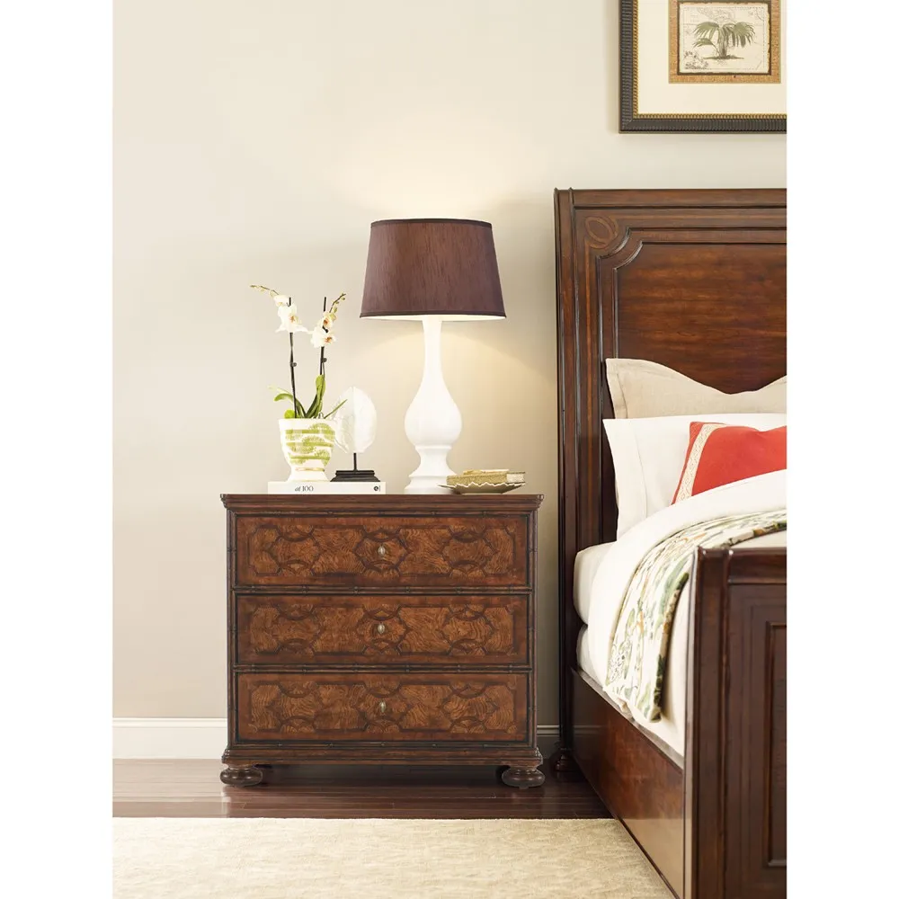 Harvey Wide Nightstand - Brown, Cherry Wood