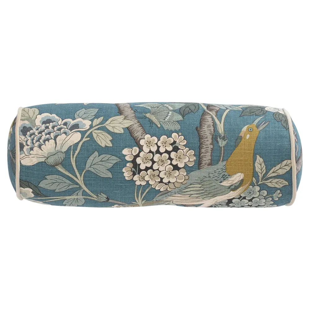Hattie Bolster Pillow - Garden Teal, Linen
