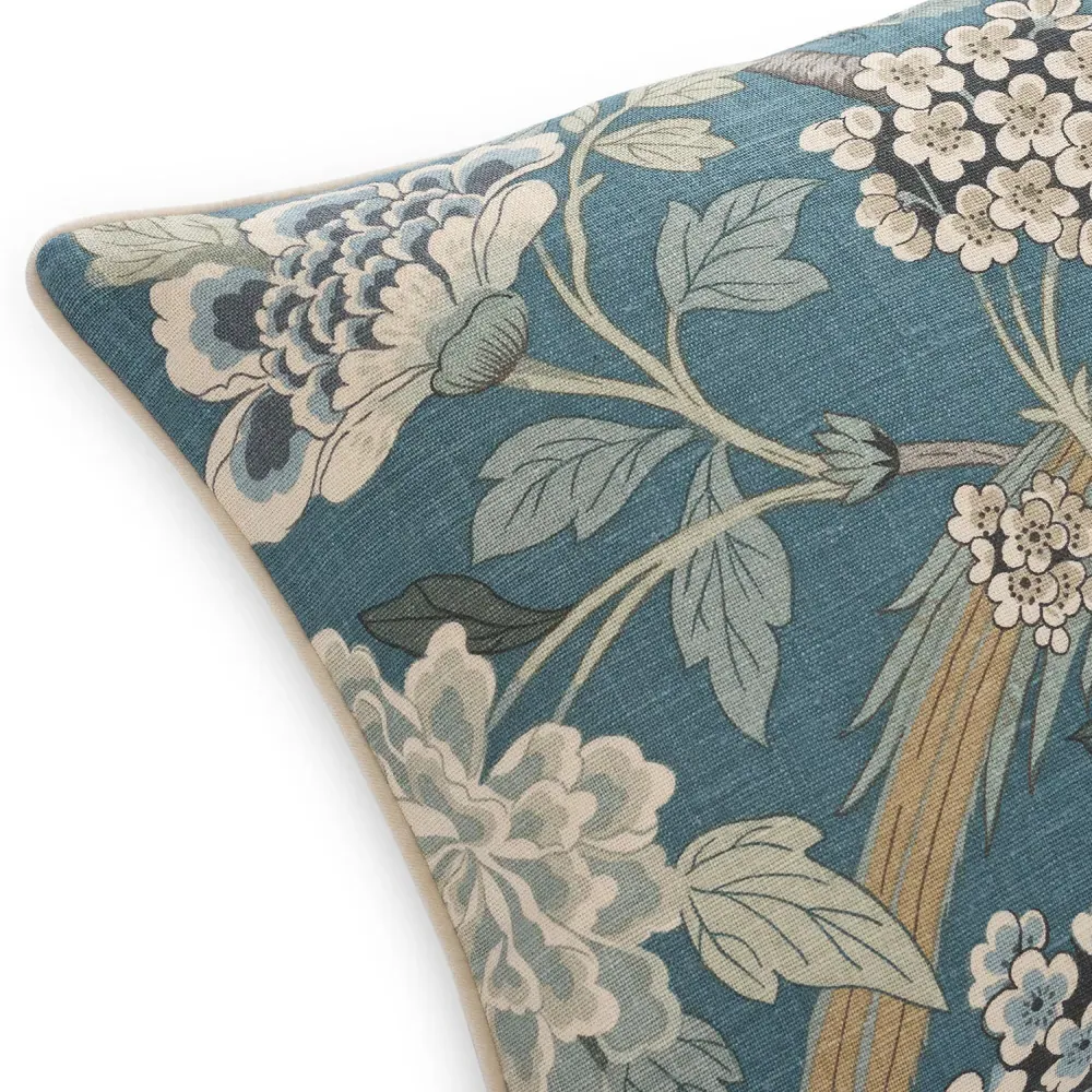 Hattie Square Throw Pillow - Garden Teal, Linen