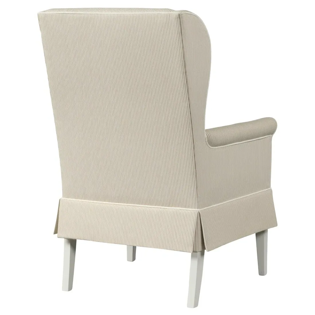Hattie Wing Back Dining Chair - Beige, White Wood