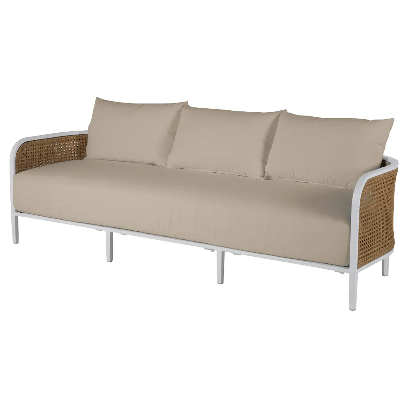 Havana 3-Seater Outdoor Sofa - White, Aluminum