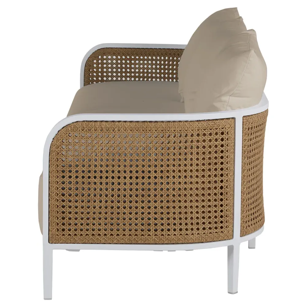 Havana 3-Seater Outdoor Sofa - White, Aluminum