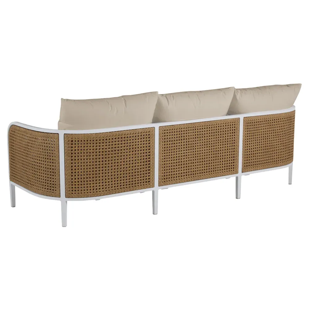 Havana 3-Seater Outdoor Sofa - White, Aluminum