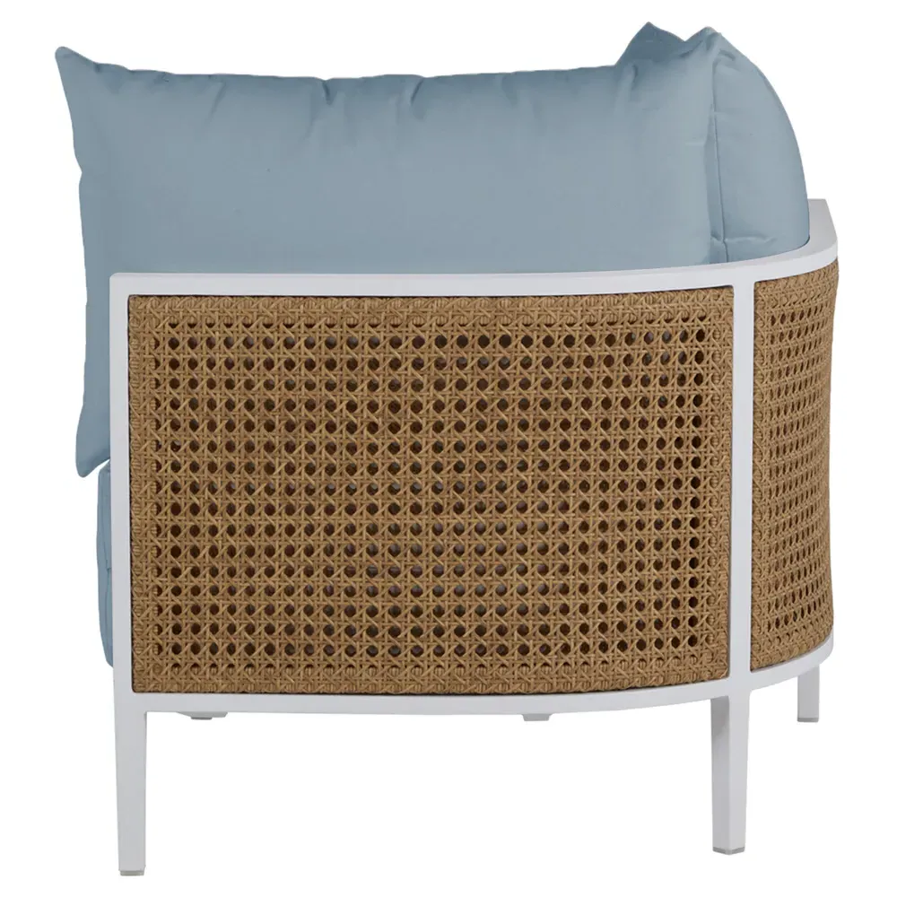 Havana Corner Sectional - White, Aluminum