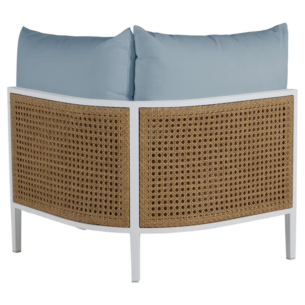 Havana Corner Sectional - White, Aluminum