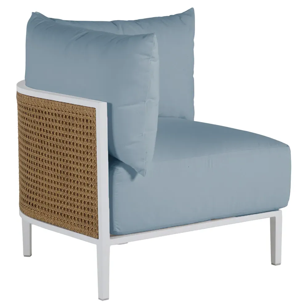 Havana Corner Sectional - White, Aluminum