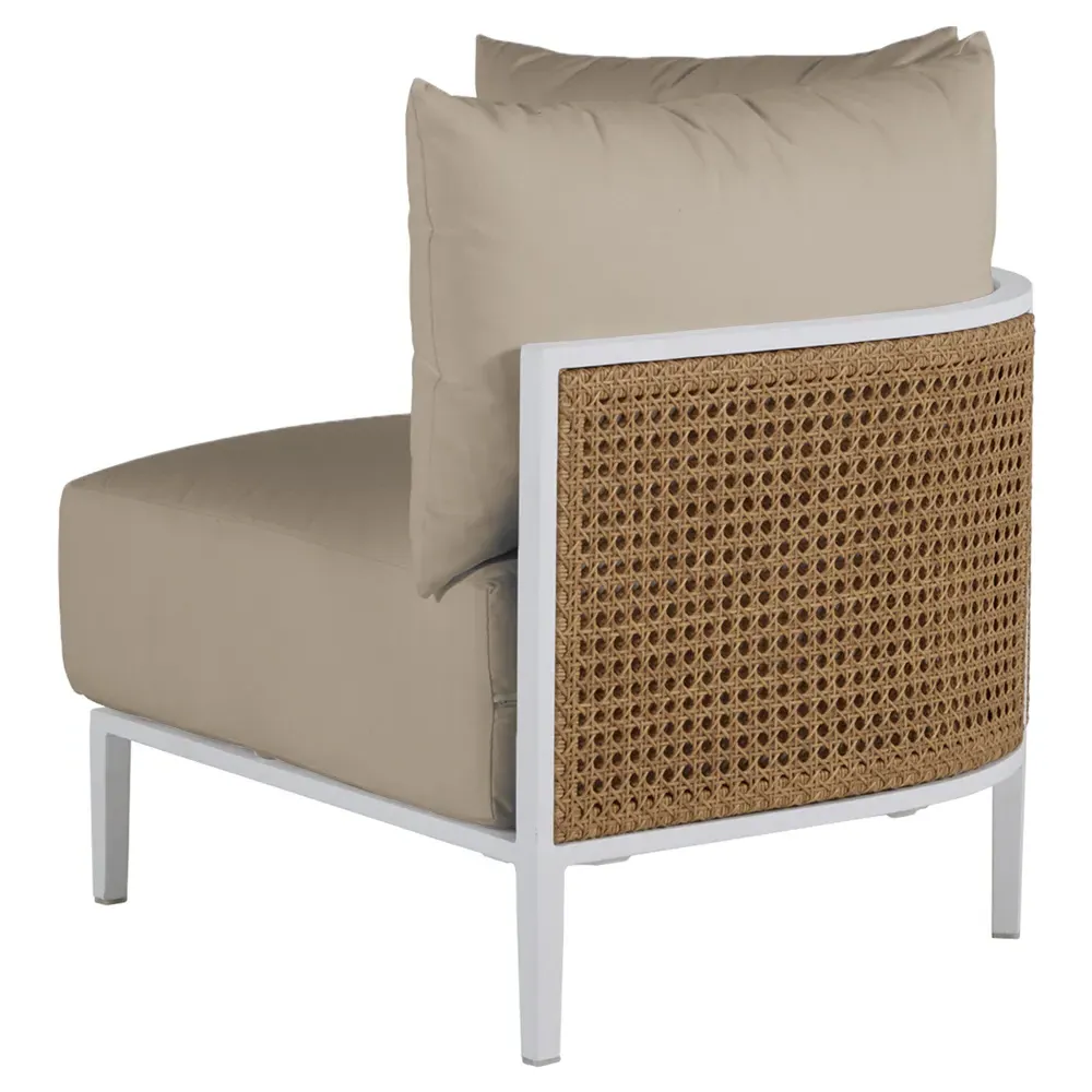 Havana Corner Sectional - White, Aluminum