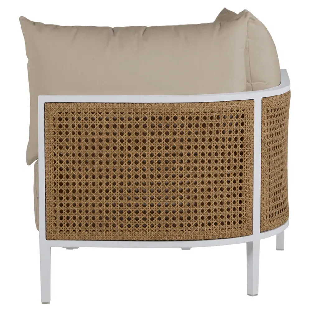 Havana Corner Sectional - White, Aluminum